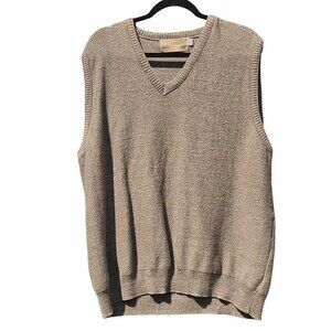 Vintage Shenandoah Mens  V-Neck Granpacore Sweater Vest XL 97% Cotton Green/tan